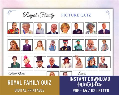 Printable Royal Family Quiz